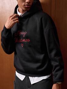 SWAVVY Áo hoodie in chữ thời trang dành cho nam, Thu/Đông - màu đen - Xem 4