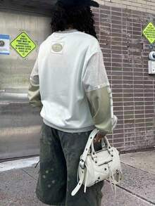 Rovax 女式休闲字母印花宽松圆领长袖运动衫，秋季 - 彩色 - 查看 2