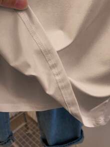 EMERY ROSE Women's Casual Fashion Heart Pattern V-Neck 3/4 Sleeve T-Shirt, Simple Blouse - Khaki - View 5