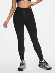 Eassivo Eassivo Women High Waist Lifting Sports Leggings,Shaping Active Tight Pants,Yoga Fitness Compression Trousers,Belly Control Lumbar Girdle Corset - Black - View 3