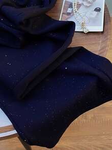 Franclia Starry Sky Elastic Waist Casual Straight Leg Wide Leg Pants - Navy Blue - View 6