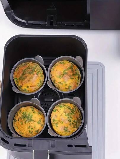 1pc/2pcs/8pcs Air Fryer Egg Mold, Silicone Small Egg Holder, Air Fryer Silicone Egg Poacher Cups Silicone Egg Cooker Mold Egg Poacher / Ramekin,Suitable For Omelette Pan In Air Fryer, Silicone Omelette Pan For Cooking Eggs On Microwave Air Fryer, Non-Stick, Dishwasher Friendly, Kitchen Gadgets, Baking Accessories (8/4/2/1)
