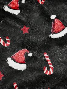 PETSIN 1 pieza Chaleco de mascota de franela gruesa y cálida para Navidad, otoño e invierno con estampado de bastón de caramelo de Navidad - Multicolor - Ver 4