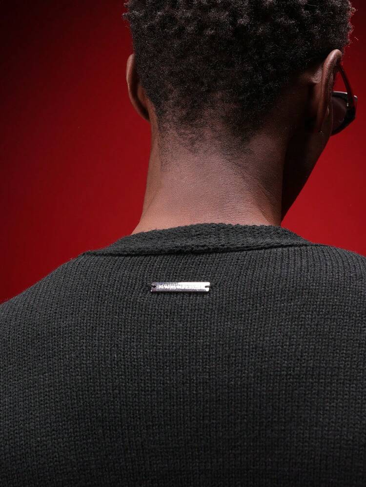 Knit Cardigan With Metal Cross Details