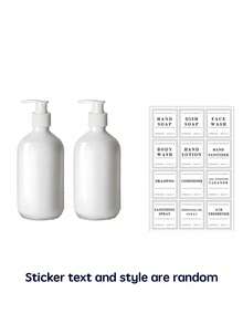Bộ 2 chai đựng sữa dưỡng thể dạng nhấn 500ml/16oz kèm 12 nhãn chống thấm nước, chai nhựa đựng sữa dưỡng thể có thể tái sử dụng để đựng dầu gội, sữa tắm, dầu xả - Bộ chai rỗng dùng cho phòng tắm khách sạn, trang trí nhà cửa, trang trí mùa thu, trang trí nhà cửa dịp tựu trường. - Nhiều màu - Xem 13