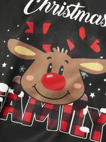 PETSIN 1pc Christmas Elk Snow Letter Printed Tank Top Black Christmas Skin Friendly Breathable Pet Clothes - Black - View 4