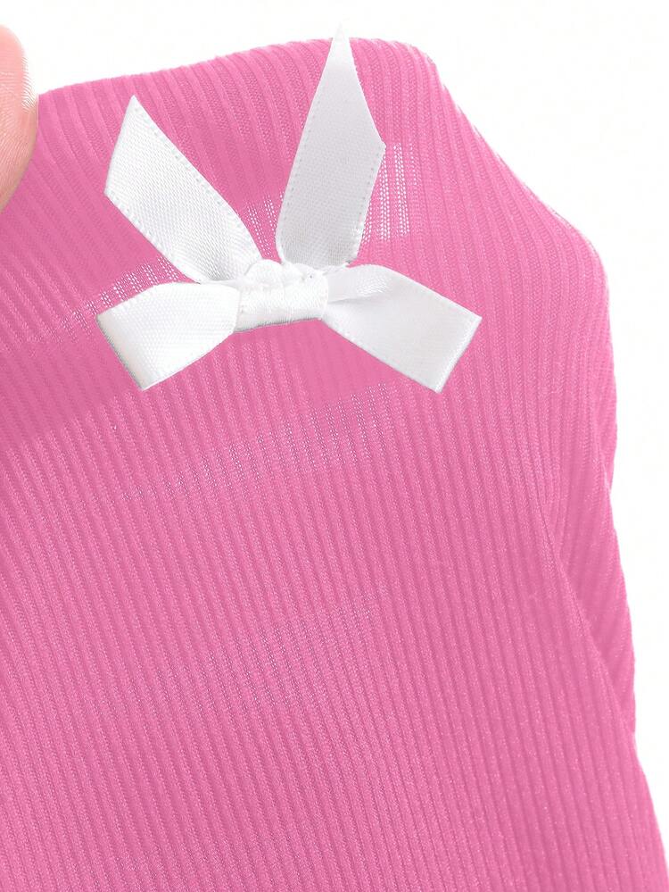 New Autumn Bow Decor Fitted Women T-Shirt Long Sleeve Women Tops Going Out Tops Women