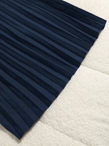 GlowEve CURVE 2件套大码女式无袖上衣和休闲宽松褶皱阔腿裤套装 - 藏蓝色 - 查看 6