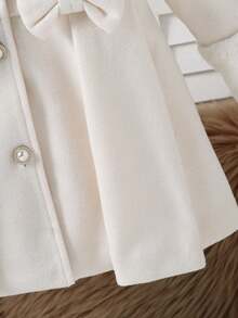 Sparklyn 女童杏色长袖常规夹克，仿毛领设计，适合秋冬户外穿着