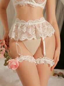 Women's Solid Color Lace Lingerie Set, Sweet & Sexy