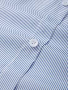 SHEIN CURVE+ Áo nỉ dài tay kẻ sọc tương phản dành cho nữ cỡ lớn - Nhiều màu - Xem 5