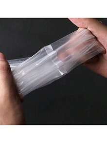 SHEIN Un conjunto de 100 bolsas de plástico blancas y transparentes, bolsas para desayuno, bolsas de envasado de alimentos desechables, bolsas de plástico para supermercados y compras, adecuadas para uso diario