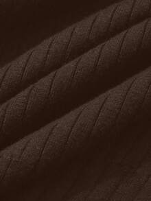 FRIFUL 女士休闲纯色针织裙，秋冬 - 棕色 - 查看 6