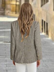 Solivie بليزر نسائي كاروهات ريترو للخريف/الشتاء - متعدد الألوان - مشاهدة 2