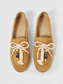 Sleekvia Women's Soft Bottom Loafers, British Style Leather Shoes, Versatile & Elegant For Commuting - Yellow - View 2