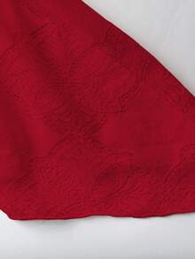 Lyrianda 高端奢华法式蕾丝连衣裙，新款时尚优雅 V 领喇叭袖连衣裙，派对晚礼服，正式生日礼服 - 紅色 - 查看 6