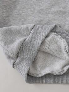 THE HAPPY LOOK 年轻女孩灰色字母印花基本款运动衫 - 灰色 - 查看 5