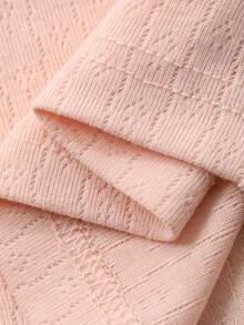DAZY Women's Romantic Ruffle Trim Waist Knit Pajama Set, Autumn, Winter Clothes - Pink - View 8