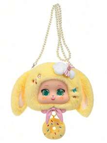 Alice In Wonderland Vinyl Bag - Doll-Style Backpack With Pearl Chain, Kawaii Purse For Girls