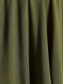MYSTAURA Women's Solid Color Long Sleeve Asymmetric Hem Casual Mid-Length Dress - Green - View 7