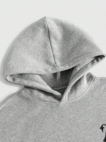 ROMWE MEN Street Life Men's Casual Gothic Hooded Sweatshirt And Sweatpants Set, Autumn/Winter - Grey - View 3