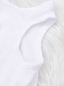 PETSIN 1 pieza Camiseta de tirantes para mascotas con estampado de muñeco de nieve navideño, ropa para mascotas blanca y transpirable - Blanco - Ver 5