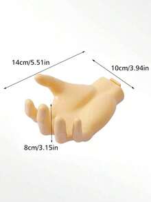 1pc Solid Wall Hook, Creative Hand Design Punch-Free Wall Hook For Home - Black - View 5