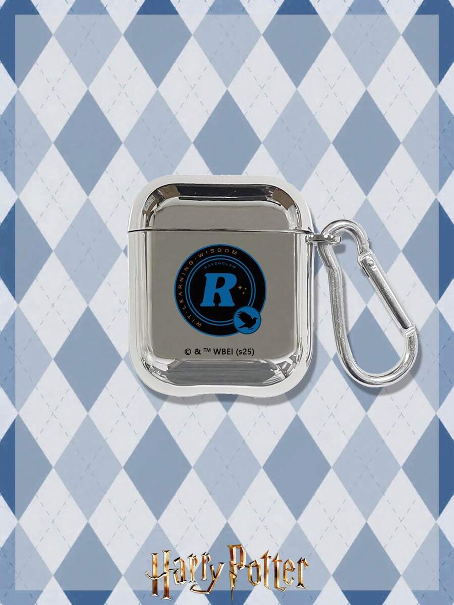 HARRY POTTER X SHEIN Magic Theme "R" & Eagle Wireless Earbud Cover - Silver Smooth Style + Hook For Daily Use - Silver - View 1
