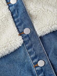 Sweetra Women's Casual Color Block Hooded Denim Jacket, Autumn/Winter