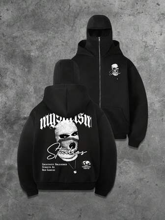 Sudadera de hombre negra de moda y cómoda, otoño/invierno