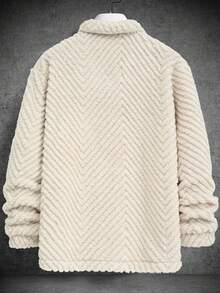 Manfinity Homme Men's White Coral Fleece Windbreaker Jacket , Fall/Winter