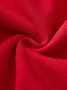 SHEIN LUNE Sudadera holgada de cuello redondo con estampado minimalista casual, color rojo, adecuada para Navidad, con estampado de renos