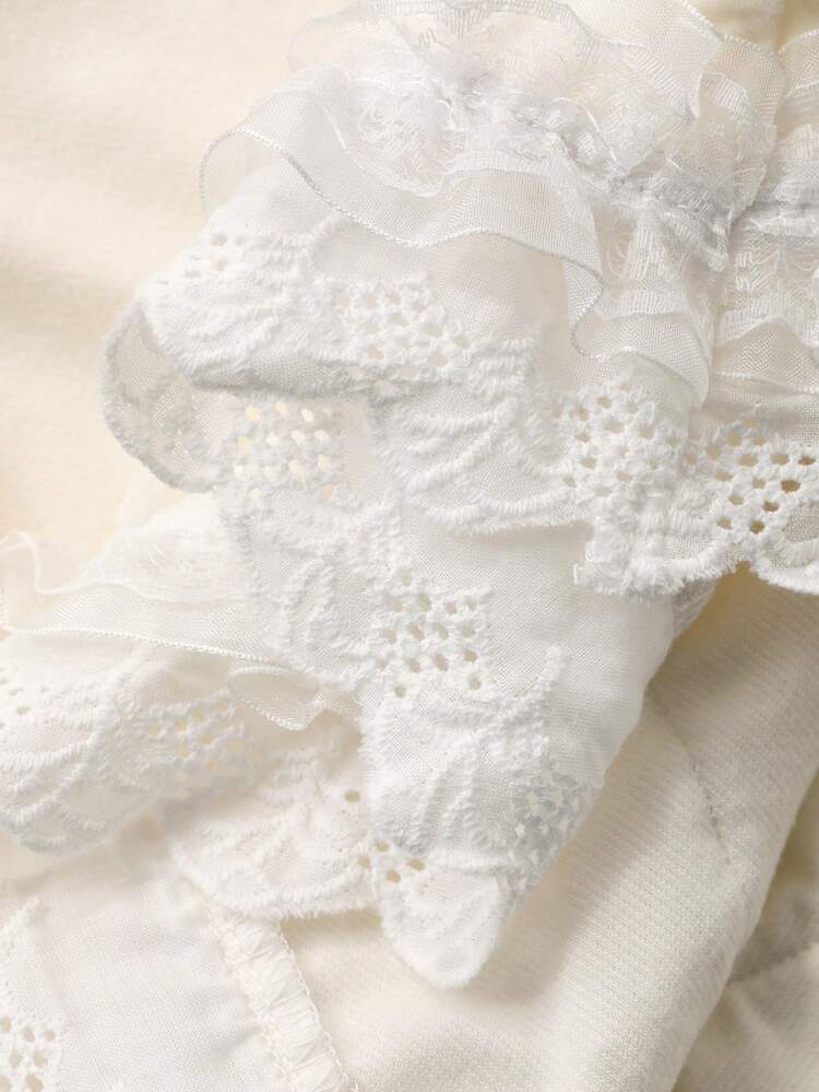 Women's Casual Versatile Lace Trim Long Sleeve T-Shirt