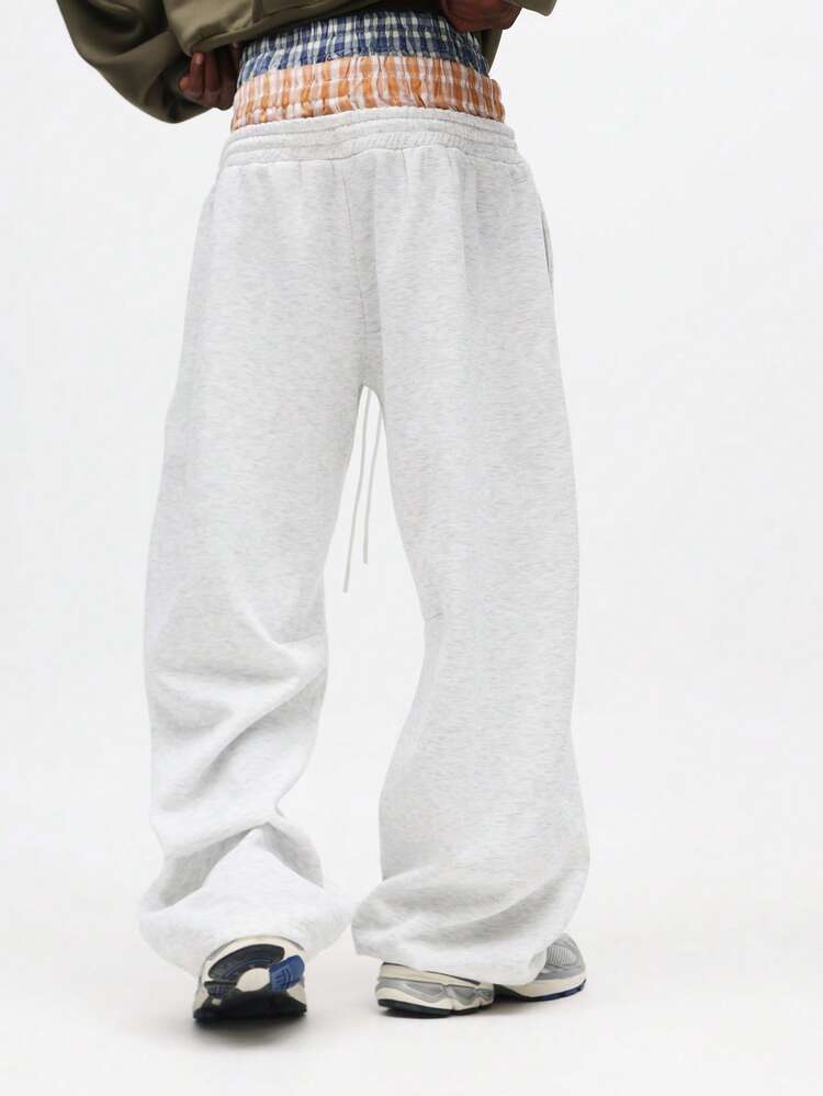 Lässige Jogginghose mit Kordelzug und mehrlagigem Bund