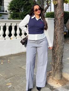 NegzBox Women Navy Casual Sweater Vest In Fall/Winter - Navy Blue - View 6