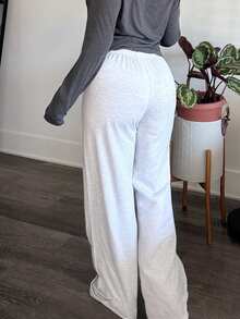 Tyla Gomez Calça de Moletom Solta com Amarração Frontal Simples para Mulheres, Uso Casual Diário