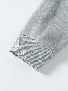 Elladie kids 2pcs/Set Girls Korean Style Casual Gray Sweatshirt With Ribbon Bow & Skinny Pants