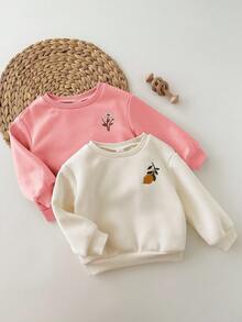 Loomiva 2件套女婴花卉印花柔软针织圆领长袖套头衫套装 - 彩色 - 查看 5