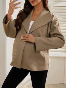 SHEIN Maternity Elegant Minimalist Fashion Coat