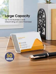 1PC Acrylic Card Holder Display Stand Transparent Card Frame Desktop Plastic Card Storage Box Organizer