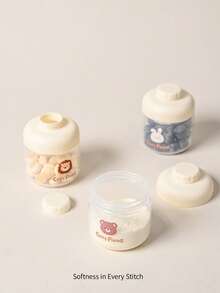 Cozy Pixies 3-Piece Set Of Baby Feeding Accessories, Milk Powder Box And Packing Box, Cute Animal Pattern