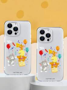TOM & JERRY X SHEIN 1 Ốp lưng điện thoại in hình chú chuột Jerry và mèo Tom, trong suốt, chống sốc, thời trang, tương thích với iPhone - Trong sáng - Xem 6