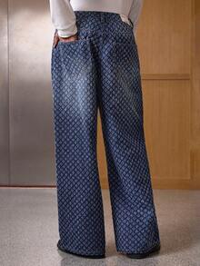 SWAVVY Men's Straight Loose Fit Casual Jeans With Pockets - Blue - View 2