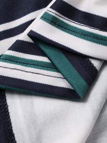 Dazy Kids Tween Girl Fall Clothes Contrast Color Striped Collar Long Sleeve T-Shirt For Girls, Plus Size