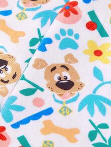 SCOOBY-DOO X SHEIN Calcetines de tripulación con patrón de dibujos animados lindos, suaves y cómodos para mujeres - Multicolor - Ver 3