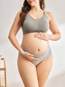 BloomMama 3pcs/Set Seamless Plus Size Wireless Comfortable Removable Padded Nursing Bra - Multicolor - View 3