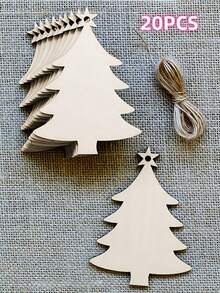 10-100个DIY木制装饰品，未完成的木制树挂饰，适用于DIY工艺品、圣诞节、家居派对装饰、最佳礼物、生日家居装饰、圣诞节装饰、房间装饰等。 - 米色 - 查看 13