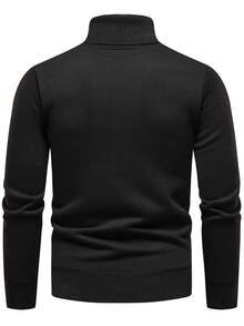 Manfinity Mode Men Solid Turtleneck Thermal Lined Sweater , Fall Winter