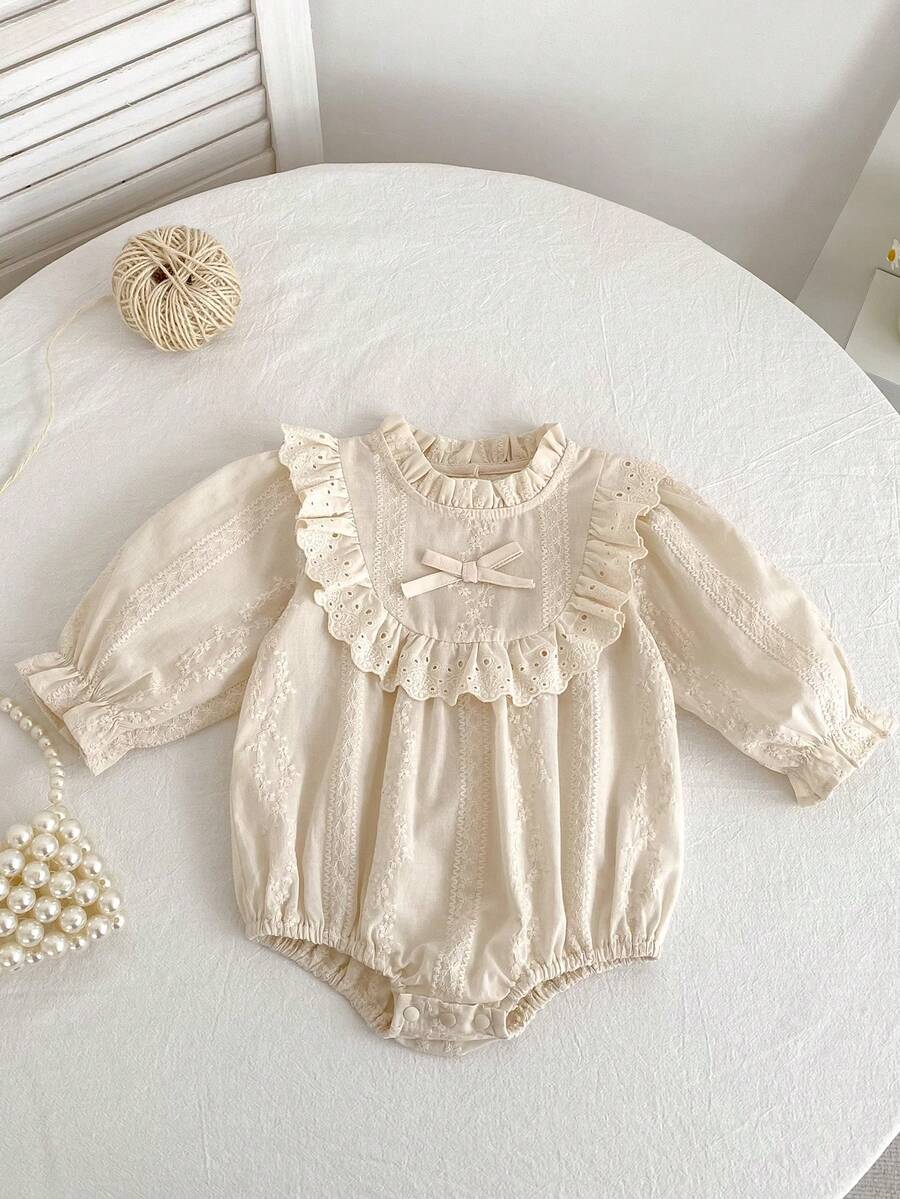 L023 Autumn Infant Girls' Sweet French Style Bodysuit