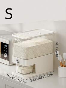 Rice Dispenser With Measuring Cup & Fresh-Keeping Box - Ideal Grain Dispenser & Storage Container For Home Pantry - Keep Rice/Soybeans/Sugar Fresh And Moisture-Proof - Rice Bucket For Kitchen